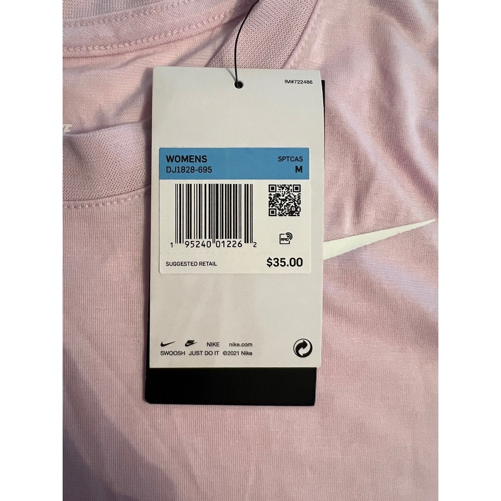 Nike Slim Fit Sportswear Essential Double Swoosh Crop Top Pink Women's Medium - Picture 7 of 10